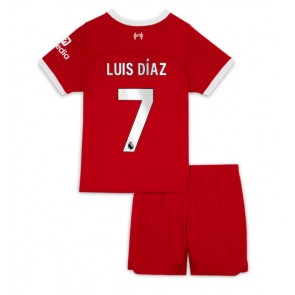 Liverpool Luis Diaz #7 Domaci Dres za Dječji 2023-24 Kratak Rukavima (+ kratke hlače)